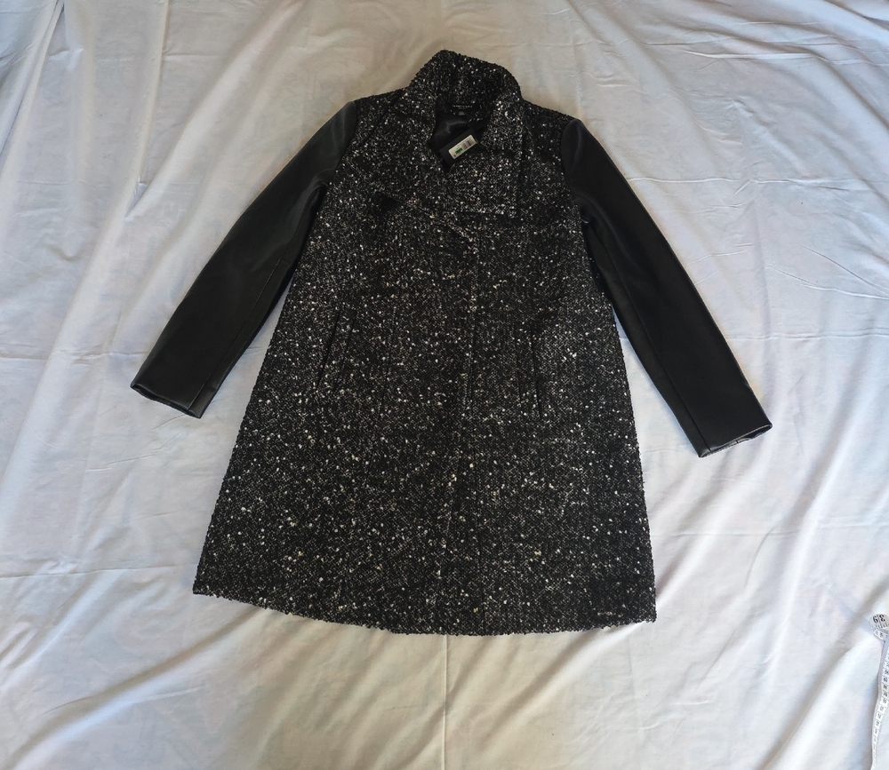 Kenneth Cole New York Black and Gray Trench Coat